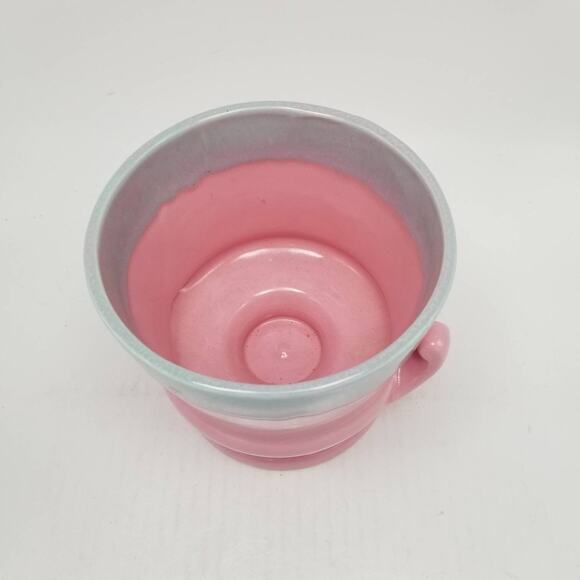 Vintage Planter Hull Pottery, Pedestal Foot, Pink Blue, Double Handles - Picture 5 of 6